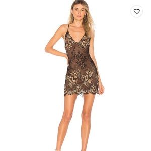 Ale by Alessandra Feliciana Dress in Black and Gold Size Medium